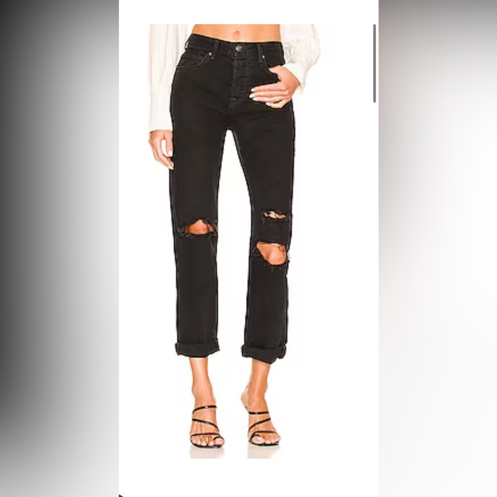 We The Free Bren Boyfriend distressed, Jeans in Black Magic …